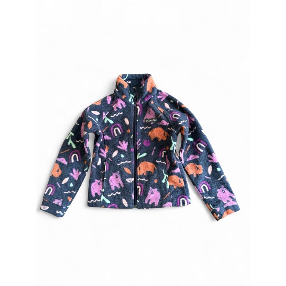 Columbia Youth Benton Springs Printed Fleece Bear Buffalo Jacket XS